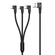 Load image into Gallery viewer, REMAX RC-167th 3 in 1 2.1A USB to 8 Pin + USB-C / Type-C + Micro USB Range Series Elbow Charging Cable, Cable Length: 1m