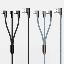 Load image into Gallery viewer, REMAX RC-167th 3 in 1 2.1A USB to 8 Pin + USB-C / Type-C + Micro USB Range Series Elbow Charging Cable, Cable Length: 1m