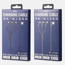 Load image into Gallery viewer, REMAX RC-167th 3 in 1 2.1A USB to 8 Pin + USB-C / Type-C + Micro USB Range Series Elbow Charging Cable, Cable Length: 1m