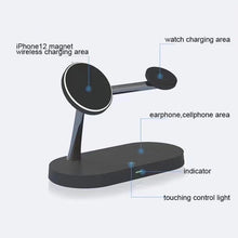 Load image into Gallery viewer, T268 5 in 1 15W Multi-function Magnetic Wireless Charger for iPhone 12 Series &amp; Apple Watchs &amp; AirPods 1 / 2 / Pro, with LED Light