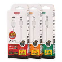 Load image into Gallery viewer, WK WDC-105i 2.4A 8 Pin Full Speed Pro Charging Data Cable, Length: 25cm