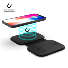 Load image into Gallery viewer, F20 3 in 1 15W Multi-function Magnetic Folding Wireless Charger for iPhone Series &amp; Apple Watches &amp; AirPods