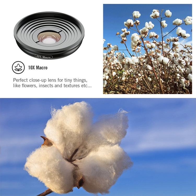 APEXEL APL-HB10X Macro Lens Telephoto Clip + Star Light Filter + CPL Phone Lens Kit