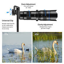 Load image into Gallery viewer, APEXEL APL-20-40XJJ04 20-40X HD External Dual-adjustment Zoom Telescope Universal Telephoto Phone Lens