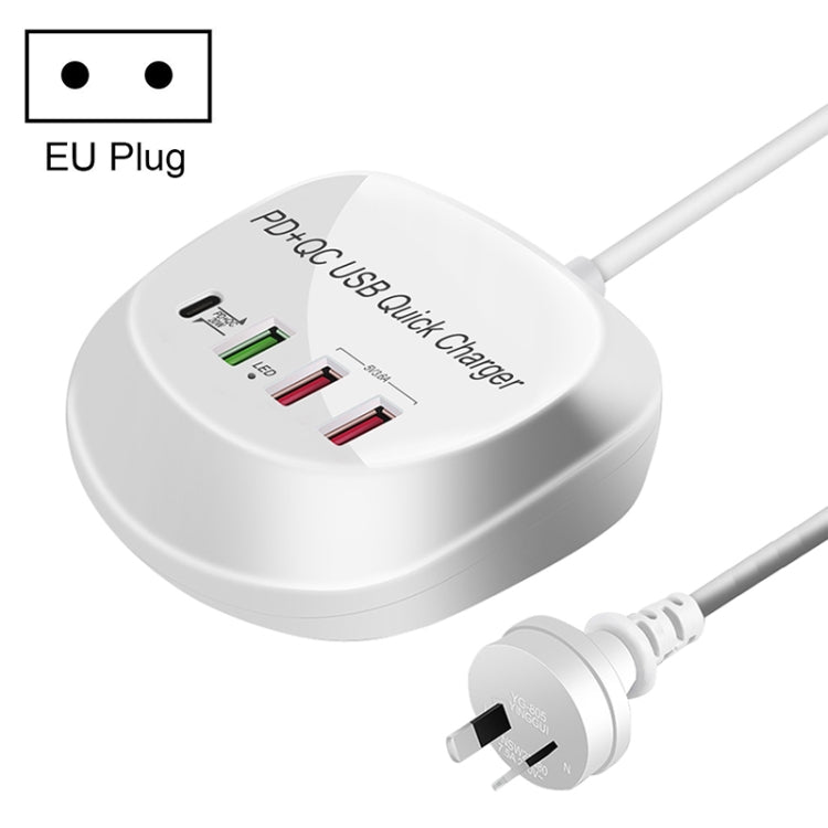 WLX-T3P 4 In 1 PD + QC Multi-function Smart Fast Charging USB Charger, WLX-T3P US Plug, WLX-T3P AU Plug, WLX-T3P EU Plug, WLX-T3P UK Plug