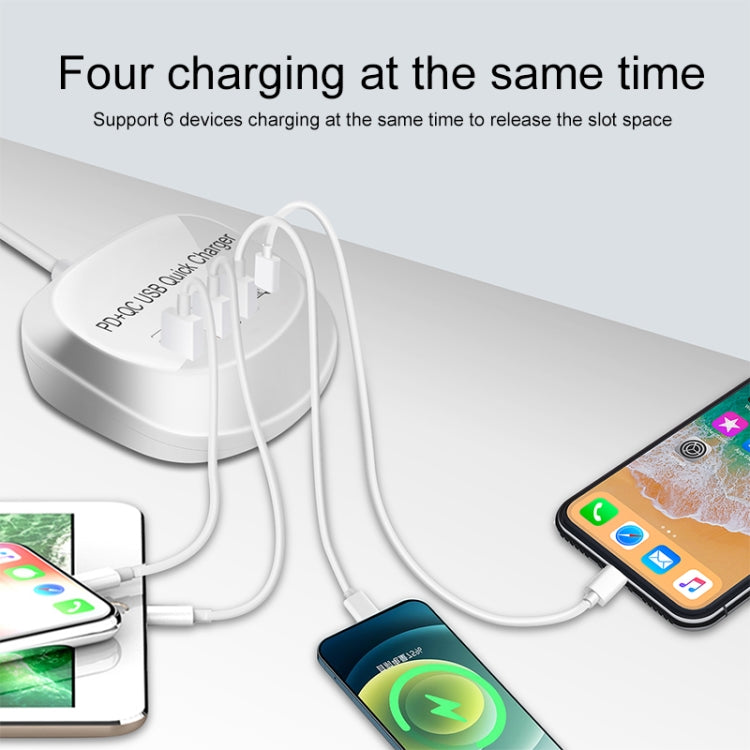 WLX-T3P 4 In 1 PD + QC Multi-function Smart Fast Charging USB Charger, WLX-T3P US Plug, WLX-T3P AU Plug, WLX-T3P EU Plug, WLX-T3P UK Plug