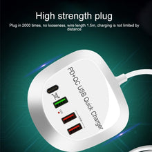 Load image into Gallery viewer, WLX-T3P 4 In 1 PD + QC Multi-function Smart Fast Charging USB Charger, WLX-T3P US Plug, WLX-T3P AU Plug, WLX-T3P EU Plug, WLX-T3P UK Plug