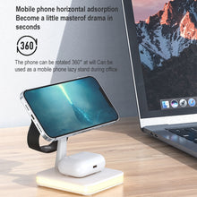 Load image into Gallery viewer, 991 3 in 1 15W Electromagnetic Induction Wireless Fast Charging with 360 Degree Rotating Holder
