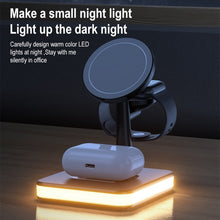 Load image into Gallery viewer, 991 3 in 1 15W Electromagnetic Induction Wireless Fast Charging with 360 Degree Rotating Holder