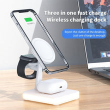 Load image into Gallery viewer, 991 3 in 1 15W Electromagnetic Induction Wireless Fast Charging with 360 Degree Rotating Holder