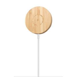 JYD01 15W Magsafe Round Bamboo Wood Magnetic Wireless Charger