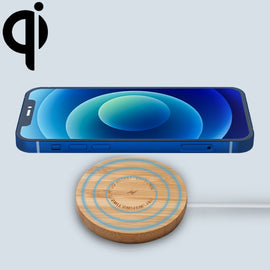 JYD01 15W Magsafe Round Bamboo Wood Magnetic Wireless Charger