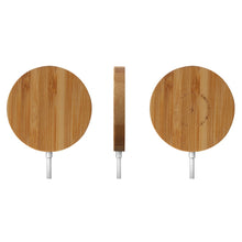 Load image into Gallery viewer, JYD01 15W Magsafe Round Bamboo Wood Magnetic Wireless Charger