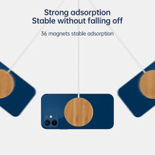 Load image into Gallery viewer, JYD01 15W Magsafe Round Bamboo Wood Magnetic Wireless Charger