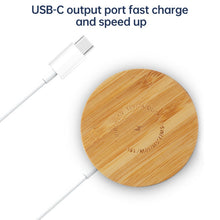 Load image into Gallery viewer, JYD01 15W Magsafe Round Bamboo Wood Magnetic Wireless Charger