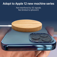 Load image into Gallery viewer, JYD01 15W Magsafe Round Bamboo Wood Magnetic Wireless Charger
