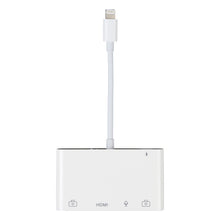 Load image into Gallery viewer, 4 in 1 8 Pin to Dual USB + 3.5mm AUX + HDMI OTG Audio Digital AV Adapter