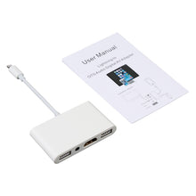 Load image into Gallery viewer, 4 in 1 8 Pin to Dual USB + 3.5mm AUX + HDMI OTG Audio Digital AV Adapter