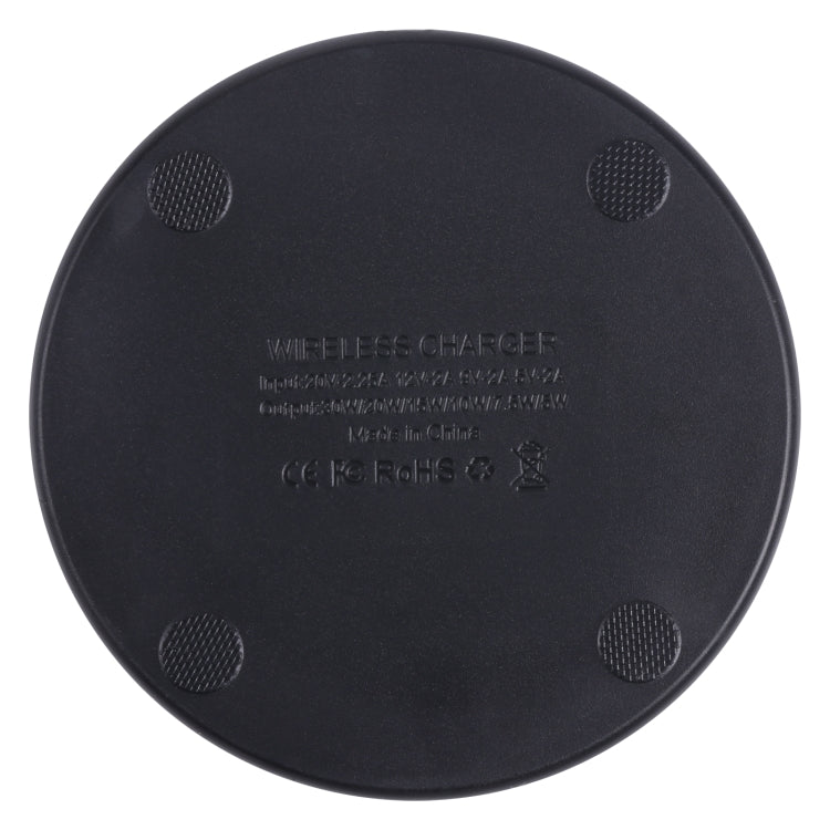10W QI Plaid Pattern Round Plastic Wireless Charger