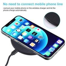 Load image into Gallery viewer, 10W QI Plaid Pattern Round Plastic Wireless Charger