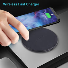 Load image into Gallery viewer, 10W QI Plaid Pattern Round Plastic Wireless Charger