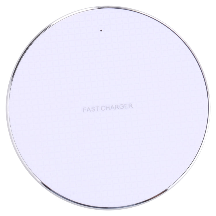10W QI Plaid Pattern Round Metal Wireless Charger