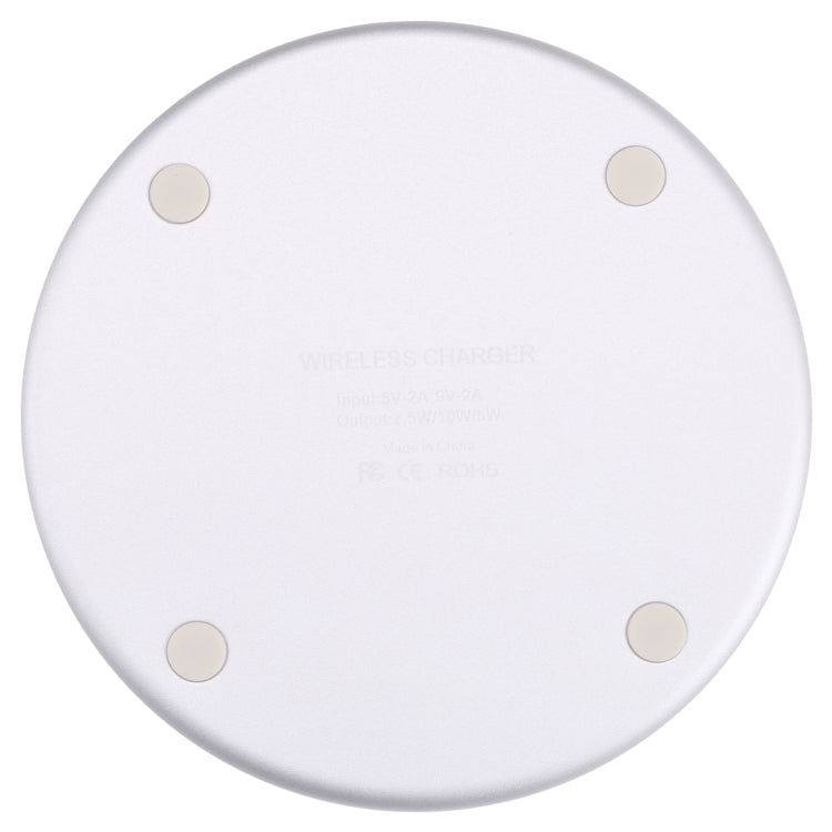 10W QI Plaid Pattern Round Metal Wireless Charger