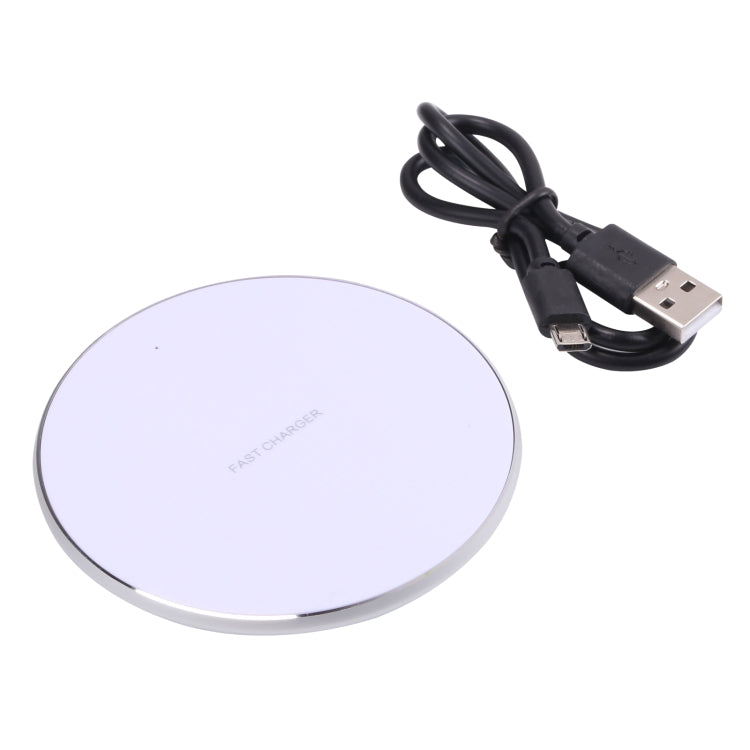 10W QI Plaid Pattern Round Metal Wireless Charger
