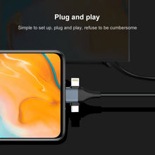 Load image into Gallery viewer, P8J Aluminum 3 in 1 8 Pin + Micro USB + USB-C / Type-C to HDTV Cable, Cable Length: 2m
