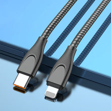 Load image into Gallery viewer, ADC-009 USB-C / Type-C to 8 Pin Zinc Alloy Hose Fast Charging Data Cable, Cable Length: 1m, USB-C / Type-C to 8 Pin