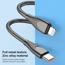 Load image into Gallery viewer, ADC-009 USB to 8 Pin Zinc Alloy Hose Fast Charging Data Cable, Cable Length: 1m