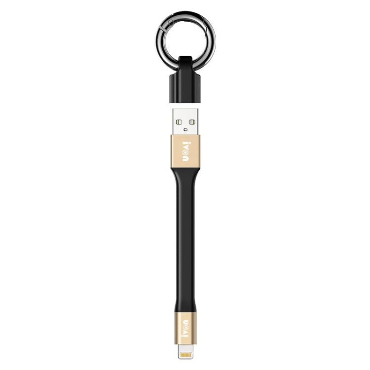 IVON CA90 2.4A USB to 8 Pin Portable Data Cable with Ring, Length: 14.5cm