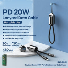 Load image into Gallery viewer, REMAX RC-140i Thor Series PD 20W USB-C / Type-C to 8 Pin Portable Lanyard Data Cable, Cable Length: 1.2m, USB-C / Type-C to 8 Pin