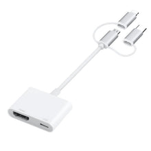 Load image into Gallery viewer, A18 Pro 3 in 1 8 Pin + Type-C + Micro USB to HDMI + 8 Pin Digital AV Adapter