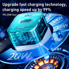 Load image into Gallery viewer, WK WP-U149 20W USB+USB-C/Type-C Dual Port Transparent Charger, Specifications: US Plug