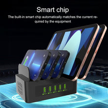 Load image into Gallery viewer, YFY-A54 100W USB + Type-C 5-Ports Smart Charging Station with Phone &amp; Tablet Stand, US Plug