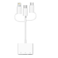 Load image into Gallery viewer, 3 in 1 8-Pin And Micro USB And Type-C to TF &amp; SD Card Reader USB OTG Extender Adapter