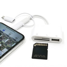Load image into Gallery viewer, 3 in 1 8-Pin And Micro USB And Type-C to TF &amp; SD Card Reader USB OTG Extender Adapter