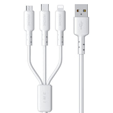 Load image into Gallery viewer, WEKOME WDC-02 Tidal Energy Series 3A USB to 8 Pin+Type-C+Micro USB 3 in 1 PVC Data Cable, Length: 1.2m