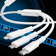 Load image into Gallery viewer, WEKOME WDC-02 Tidal Energy Series 3A USB to 8 Pin+Type-C+Micro USB 3 in 1 PVC Data Cable, Length: 1.2m