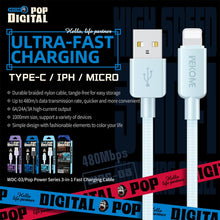 Load image into Gallery viewer, WEKOME WDC-03 Tidal Energy Series 2.4A USB to 8 Pin Braided Data Cable, Length: 1m