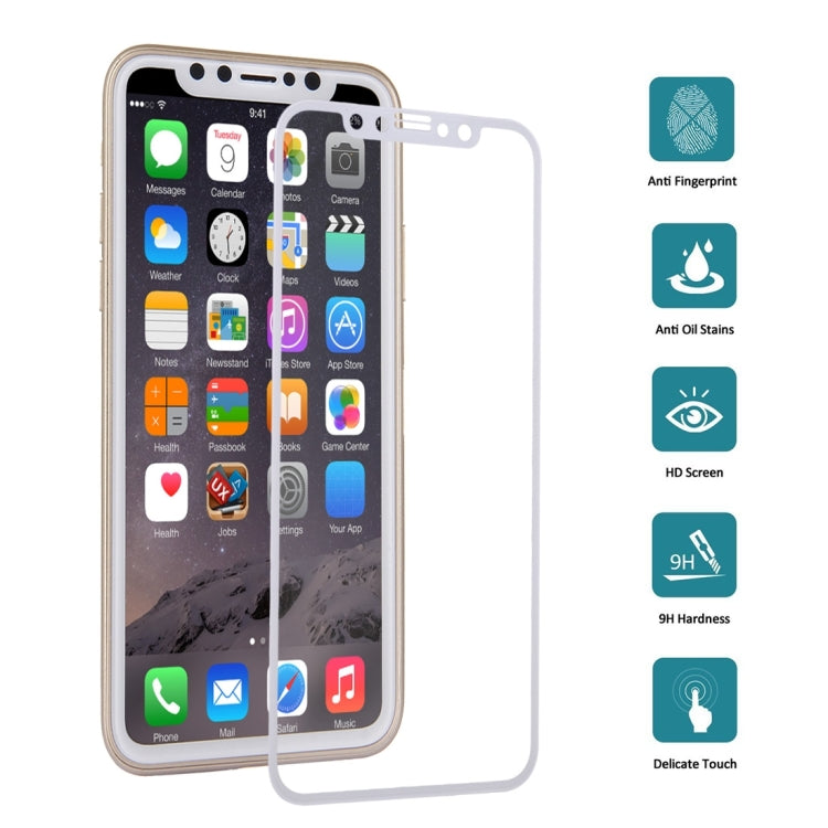 For iPhone X   0.3mm 9H Surface Hardness 4D Curved Full Screen Tempered Glass Screen Protector