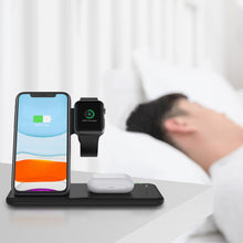 Load image into Gallery viewer, Q20 4 In 1 Wireless Charger Charging Holder Stand Station with Adapter For iPhone / Apple Watch / AirPods, Support Dual Phones Charging