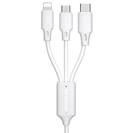 WK WDC-103 3A 3 In 1 8 Pin + Micro USB + Type-C / USB-C Fullspeed Pro Charging Data Cable, Length: 1.15m