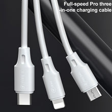 Load image into Gallery viewer, WK WDC-103 3A 3 In 1 8 Pin + Micro USB + Type-C / USB-C Fullspeed Pro Charging Data Cable, Length: 1.15m