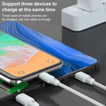 Load image into Gallery viewer, WK WDC-103 3A 3 In 1 8 Pin + Micro USB + Type-C / USB-C Fullspeed Pro Charging Data Cable, Length: 1.15m