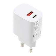 Load image into Gallery viewer, T087 20W USB-C / Type-C + USB Ports Fast Charging Travel Charger, EU Plug, EU Plug