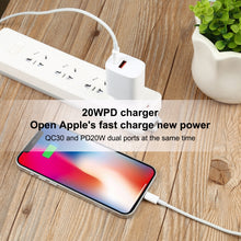 Load image into Gallery viewer, T087 20W USB-C / Type-C + USB Ports Fast Charging Travel Charger, EU Plug, EU Plug