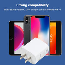 Load image into Gallery viewer, U087 20W USB-C / Type-C + USB Ports Fast Charging Travel Charger, US Plug, US Plug