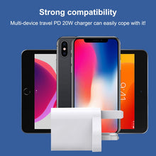Load image into Gallery viewer, E087 20W USB-C / Type-C + USB Ports Fast Charging Travel Charger, UK Plug, UK Plug